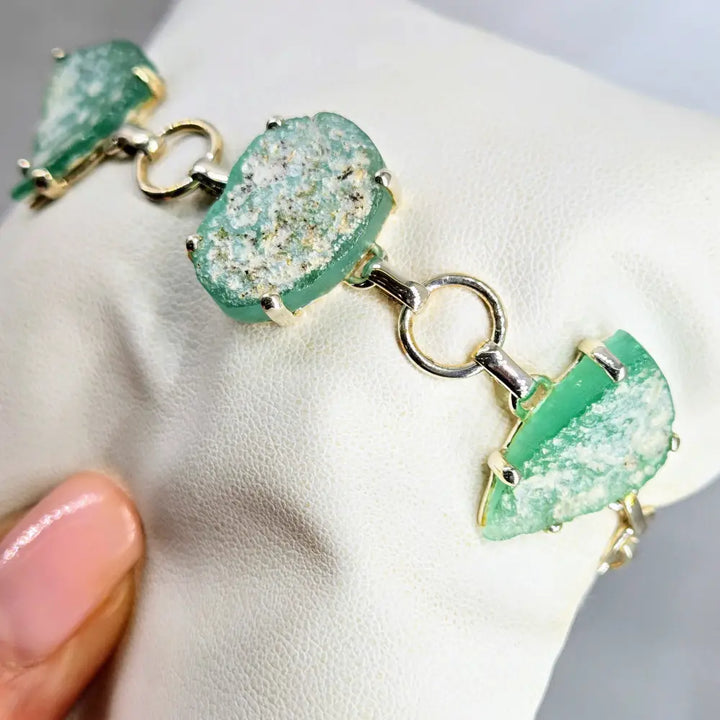Outlet ?Ancient Roman Glass Sea #1’’ 6.5’’ - 8.5’’ Bracelet - Ancient Sterling