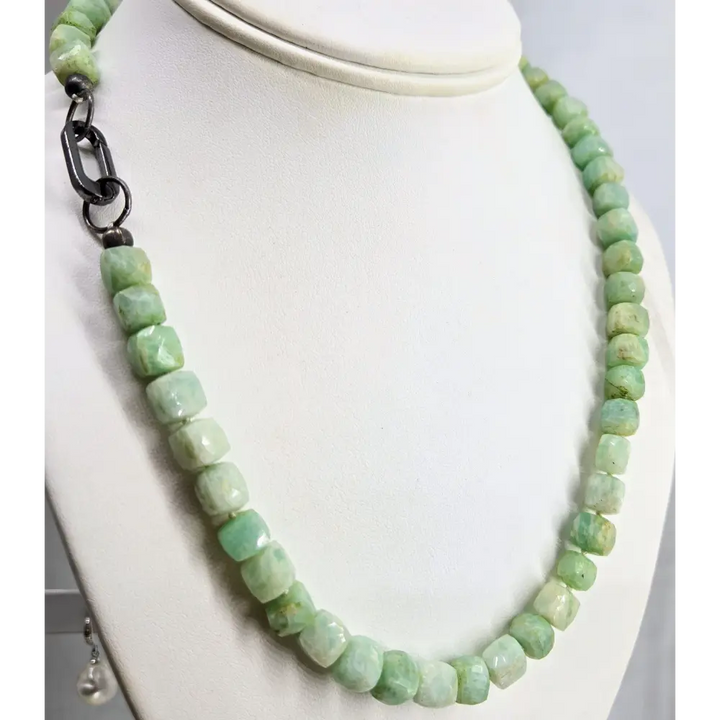 ?ANgel Fly’ Convertible Necklace/brooch - Amazonite Black Sterling Bronze Enamel - 22’’ - Necklace