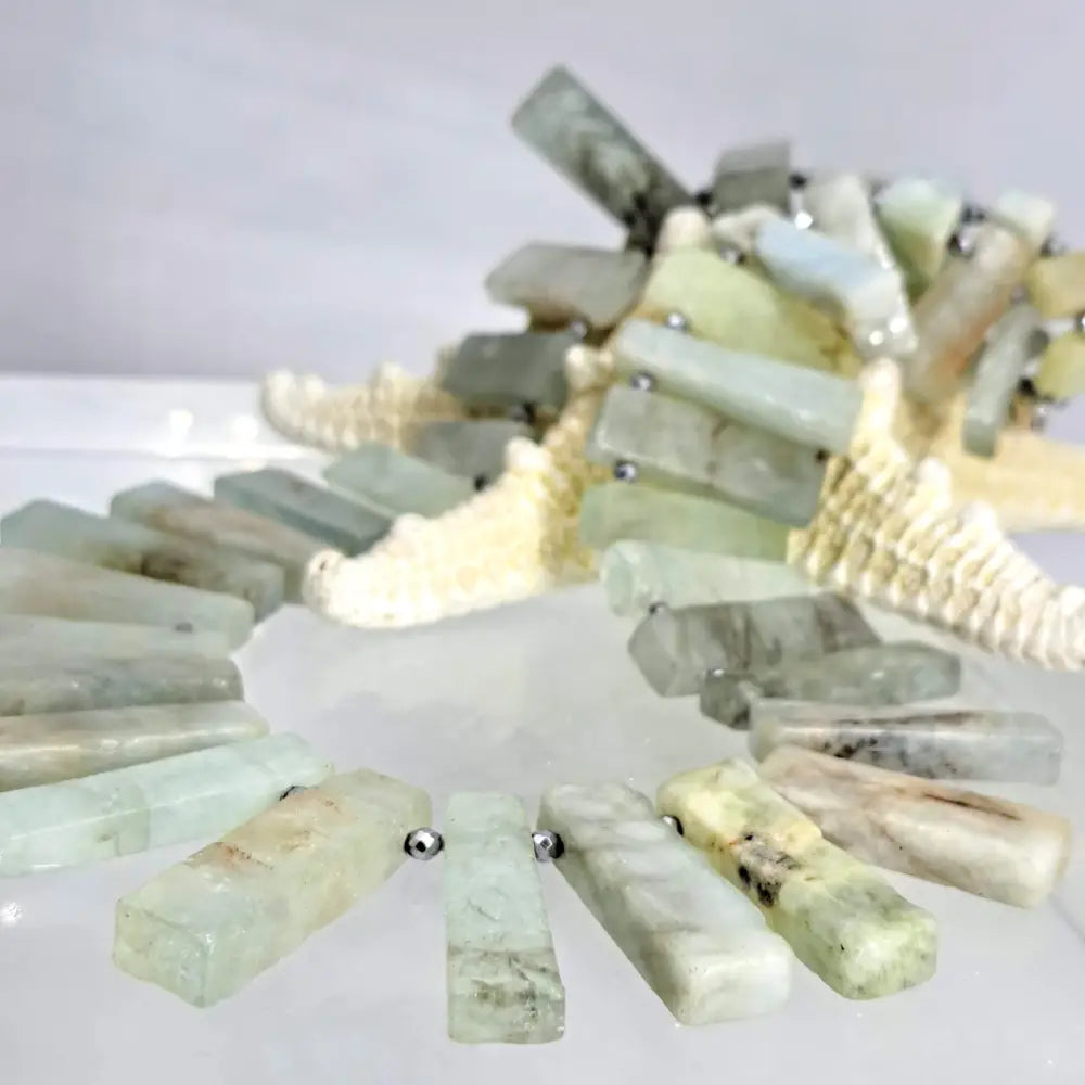 Outlet ?Aqua Bella’ 18’’-20’’ Necklace - Aquamarine Hematite Sterling