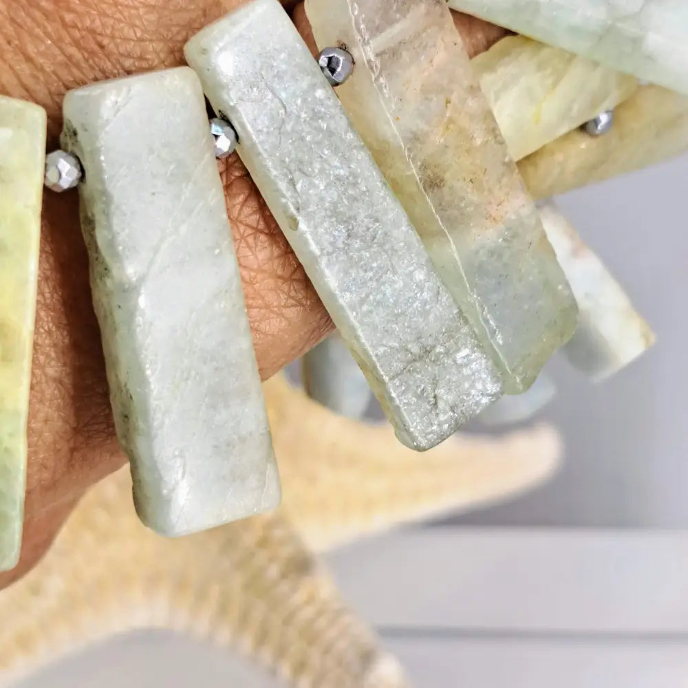 Outlet ?Aqua Bella’ 18’’-20’’ Necklace - Aquamarine Hematite Sterling