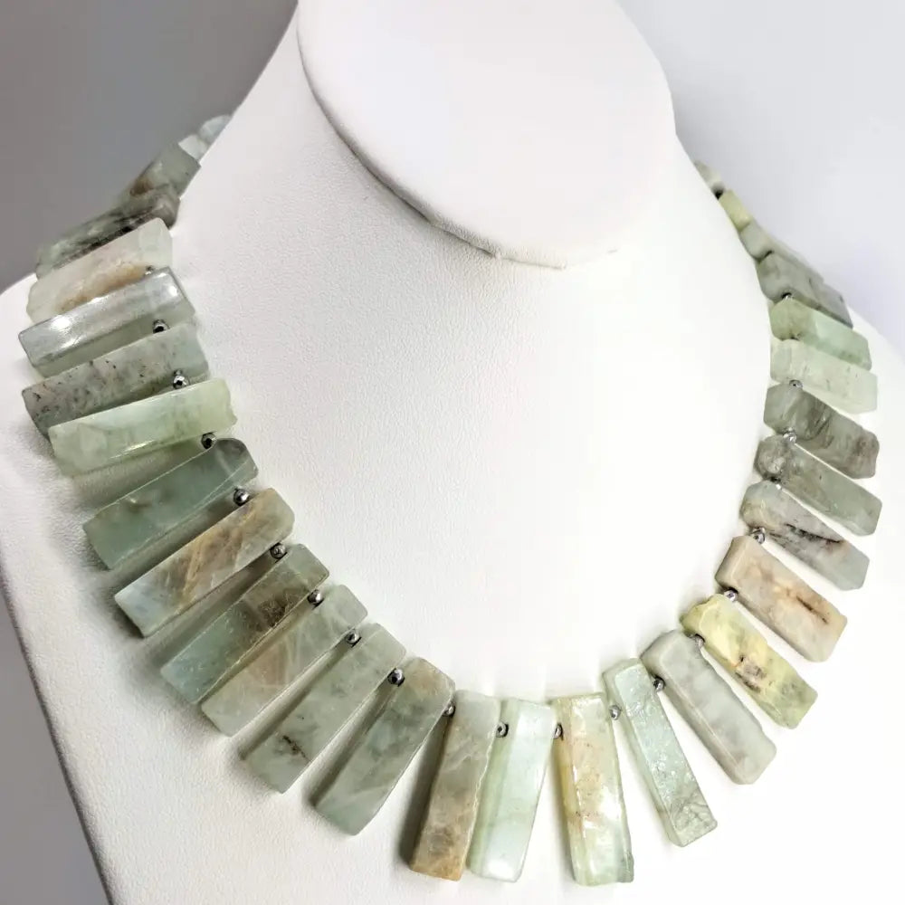 Outlet ?Aqua Bella’ 18’’-20’’ Necklace - Aquamarine Hematite Sterling