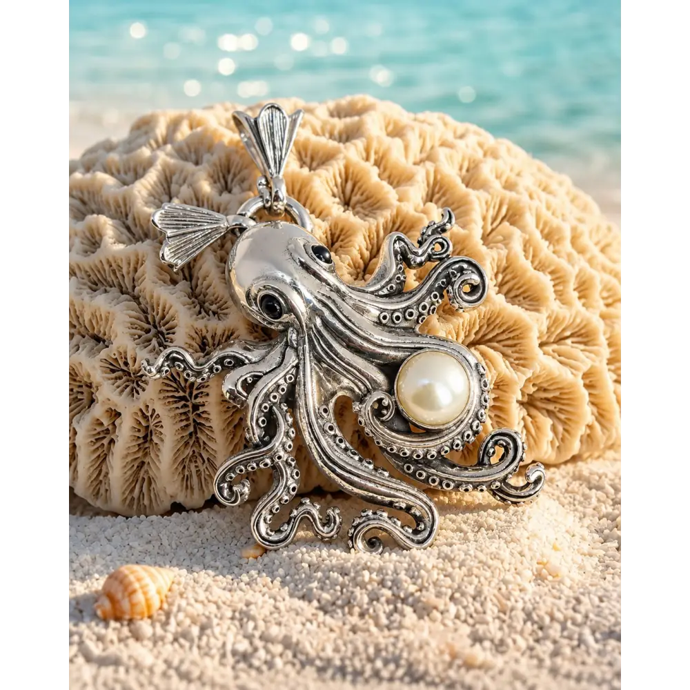 ?AQua Luxe’ Convertible Pendant Necklace - Pearls Onyx Sterling - with 10-strand Seed Pearl