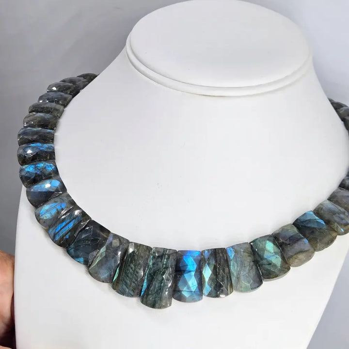 ?AUrora Borealis’ 16’’ - 18’’ Necklace - Labradorite Sterling - Key West Local Luxe