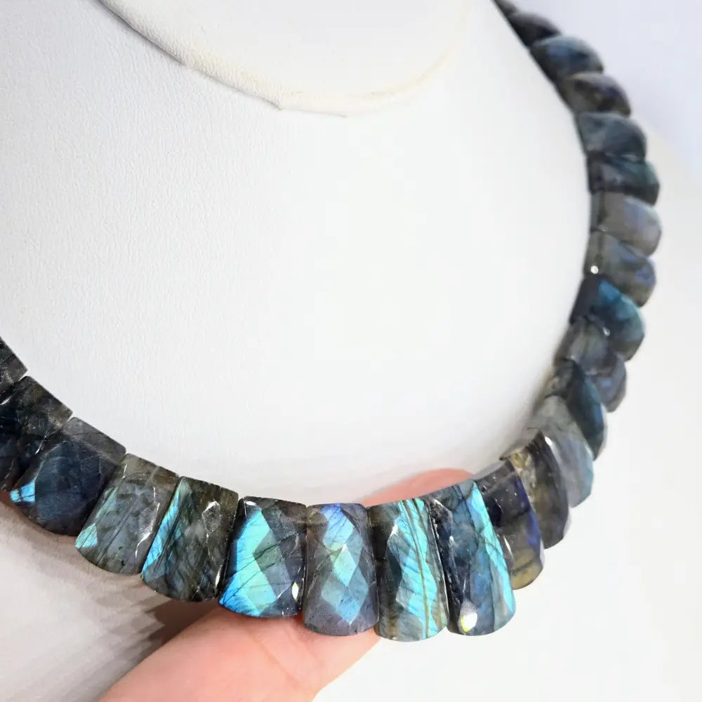 ?AUrora Borealis’ 16’’ - 18’’ Necklace - Labradorite Sterling - Key West Local Luxe