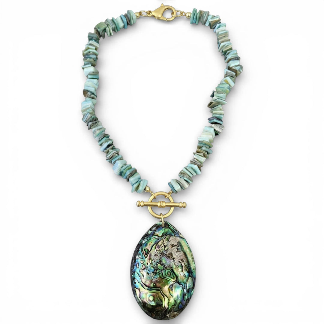Abalone Beaded Sea Shell Necklace | Summer Statement Jewelry | Key West Local Luxe