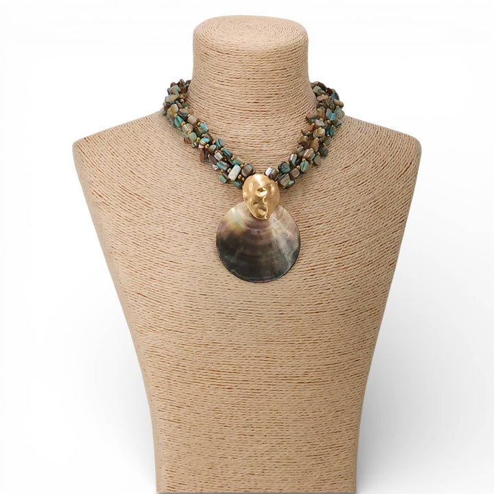 Mother of Pearl Shell Necklace | Handmade Statement Jewelry – view 3
