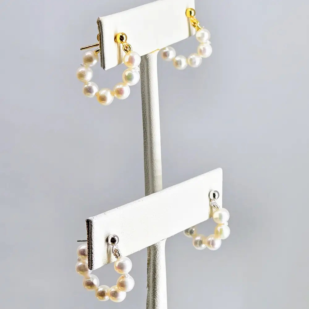 ?BAby Bubbles’.5’’ Post Huggie-hoop Earrings - Pearls Anti-tarnish Sterling or 18k Gold