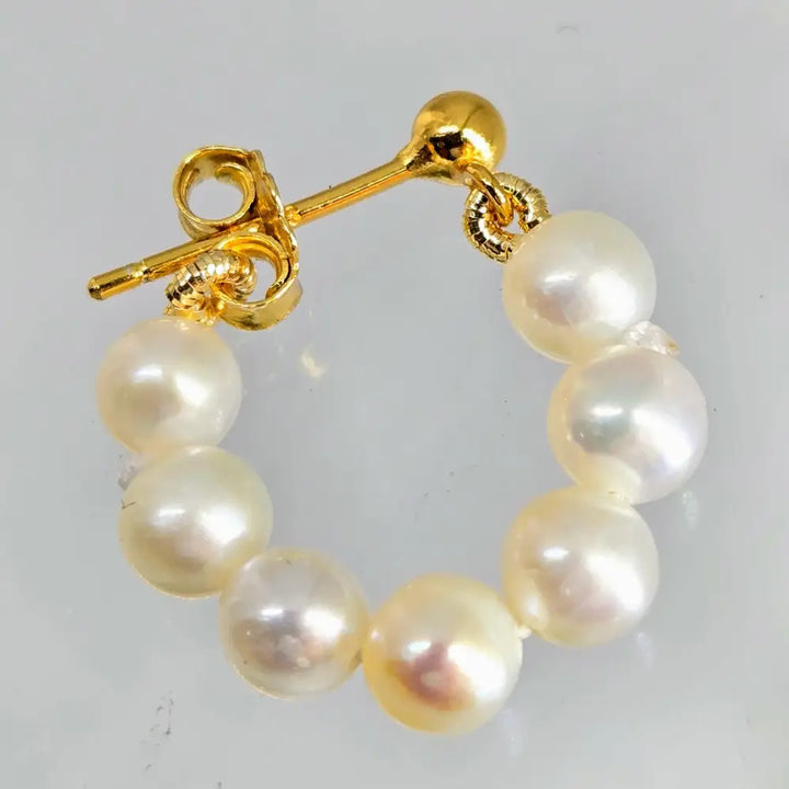 ?BAby Bubbles’.5’’ Post Huggie-hoop Earrings - Pearls Anti-tarnish Sterling or 18k Gold