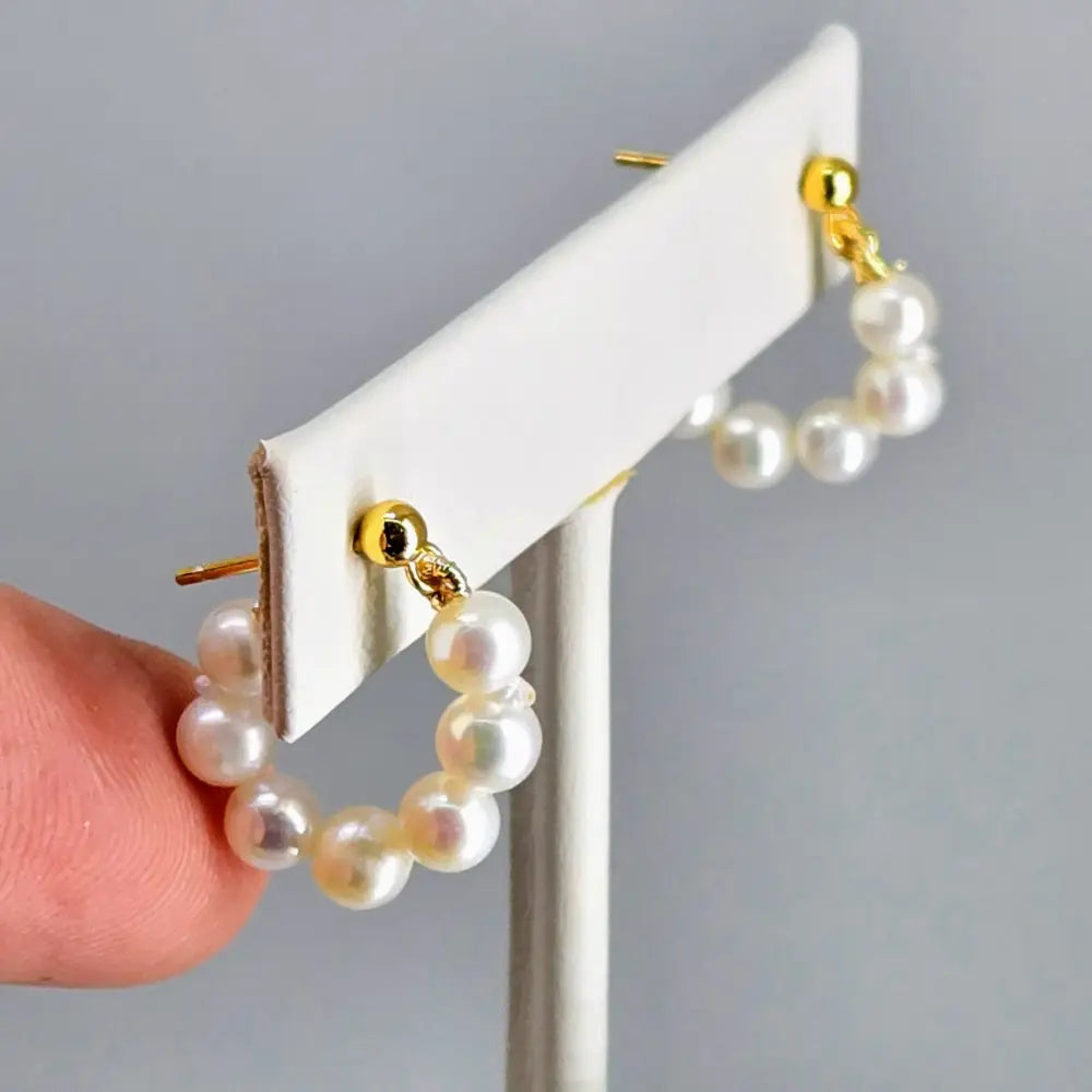?BAby Bubbles’.5’’ Post Huggie-hoop Earrings - Pearls Anti-tarnish Sterling or 18k Gold