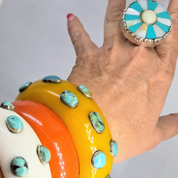 ?BArb’s Big Bodacious Bangles’ Bangle Bracelets -mixed Gems & Buddhas Resin - Bracelet