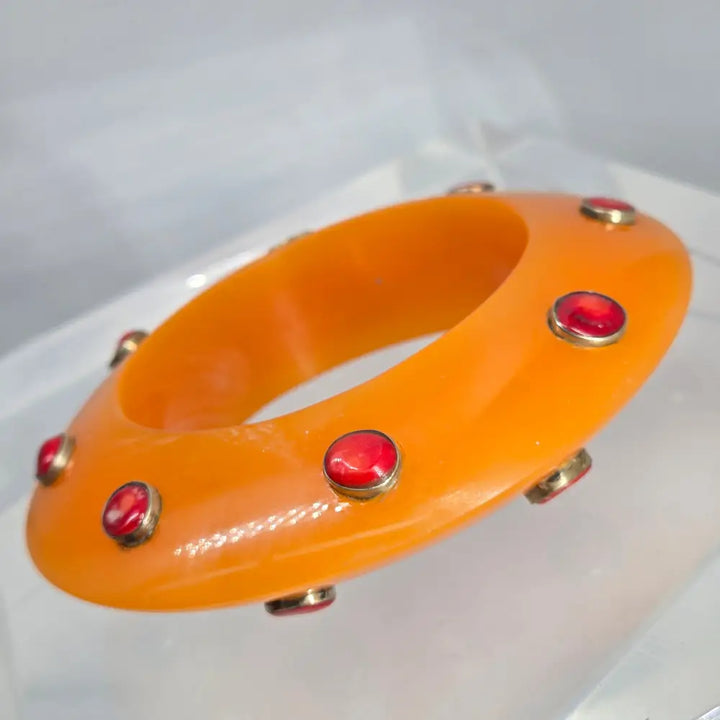 ?BArb’s Bodacious Bangles’- Size Medium and Large - #6 Orange W/bamboo Coral - Bracelet