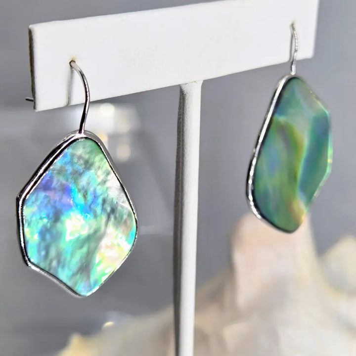 ?BAsic - not Boring’ 1.75’’ Earrings - Paua Shell Anti-tarnish Sterling