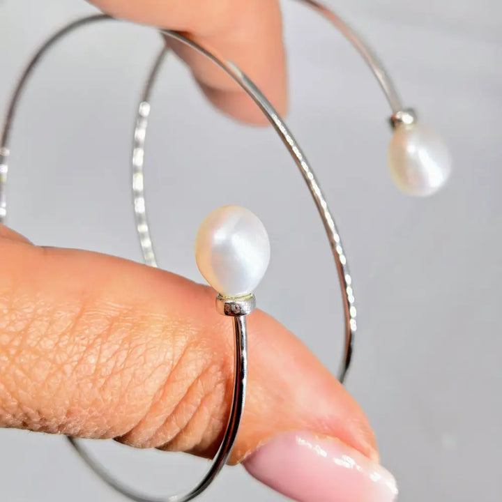 ?BAsic - not Boring’ Free Size Bracelet - Pearls Sterling