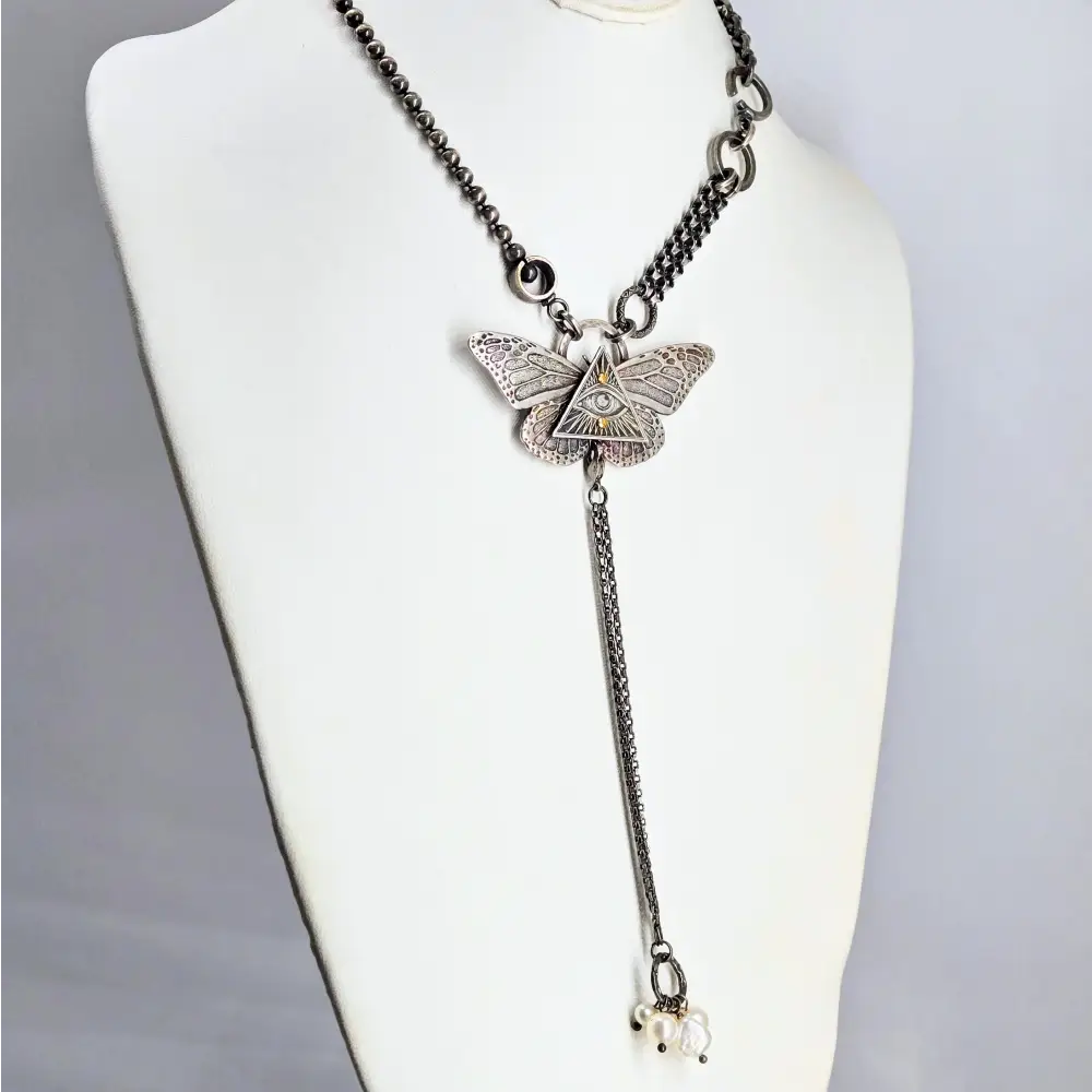?BEautifly!’ Convertible 16’’-20’’ Necklace - Mixed Metals Pearls Upcycled Components