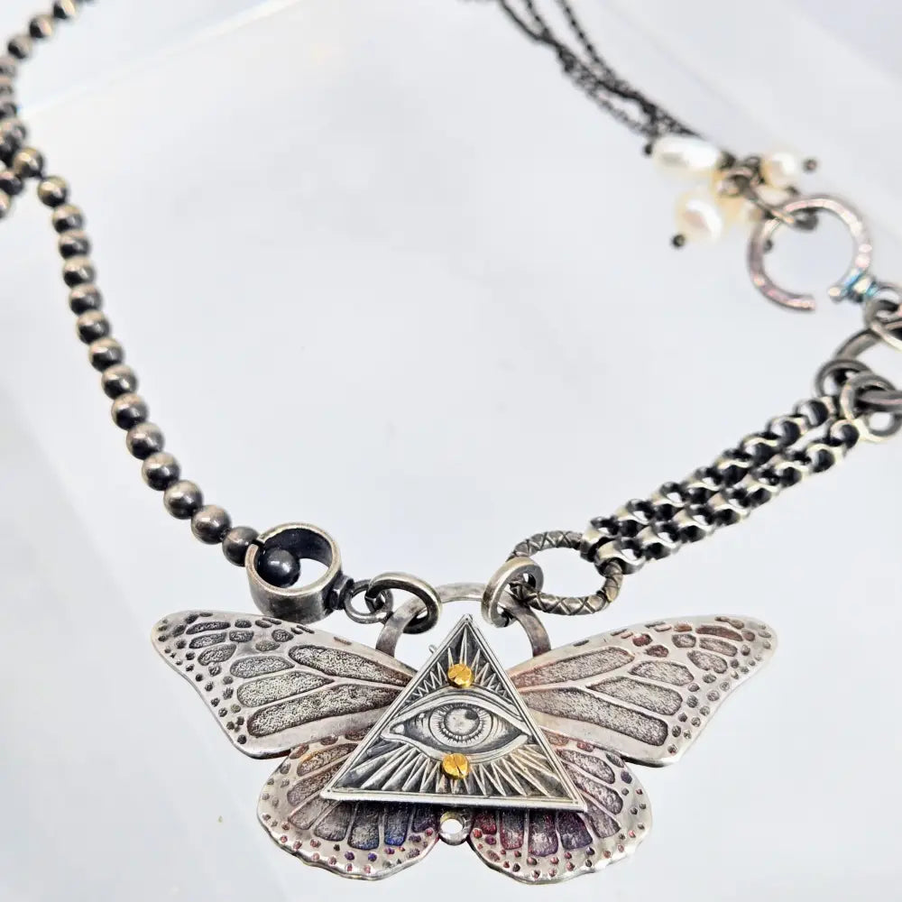 ?BEautifly!’ Convertible 16’’-20’’ Necklace - Mixed Metals Pearls Upcycled Components