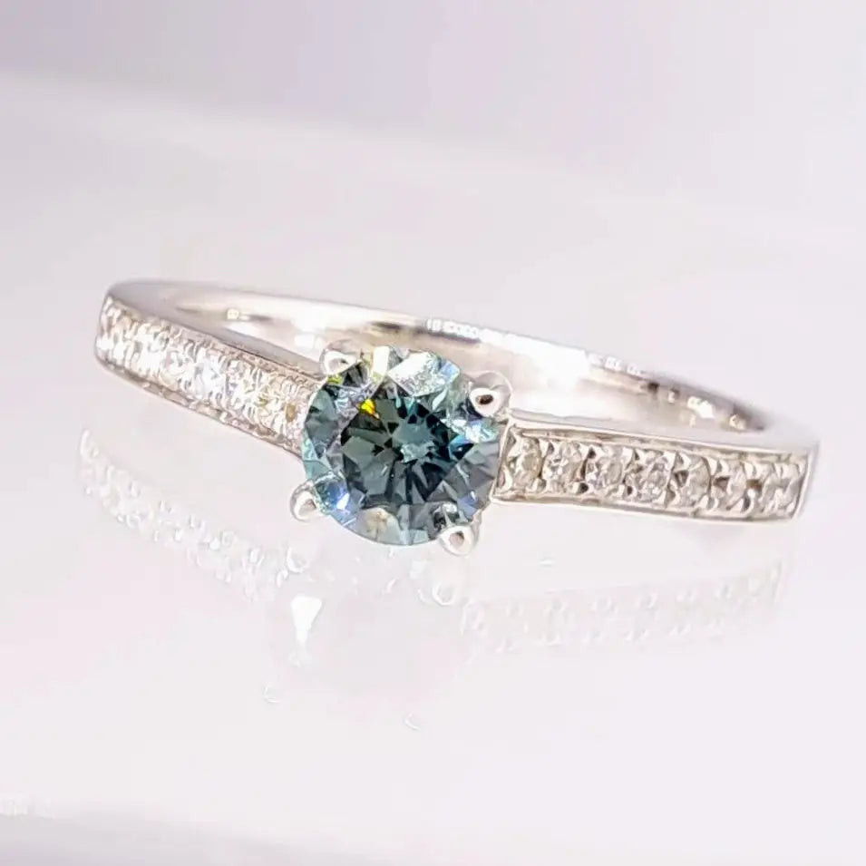 ?BEautiful Dream” Sz 6.5 Ring - Blue & White Diamonds 18k Gold