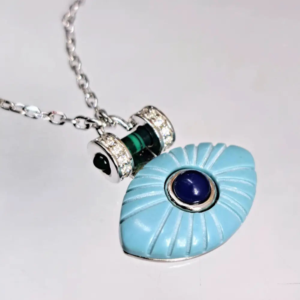 ?BEholder in Sky Blue’ 15’’-17’’ Necklace - Malachite Lapis Zircon Turquoise Anti-tarnish or 18k Gold Sterling - Silver