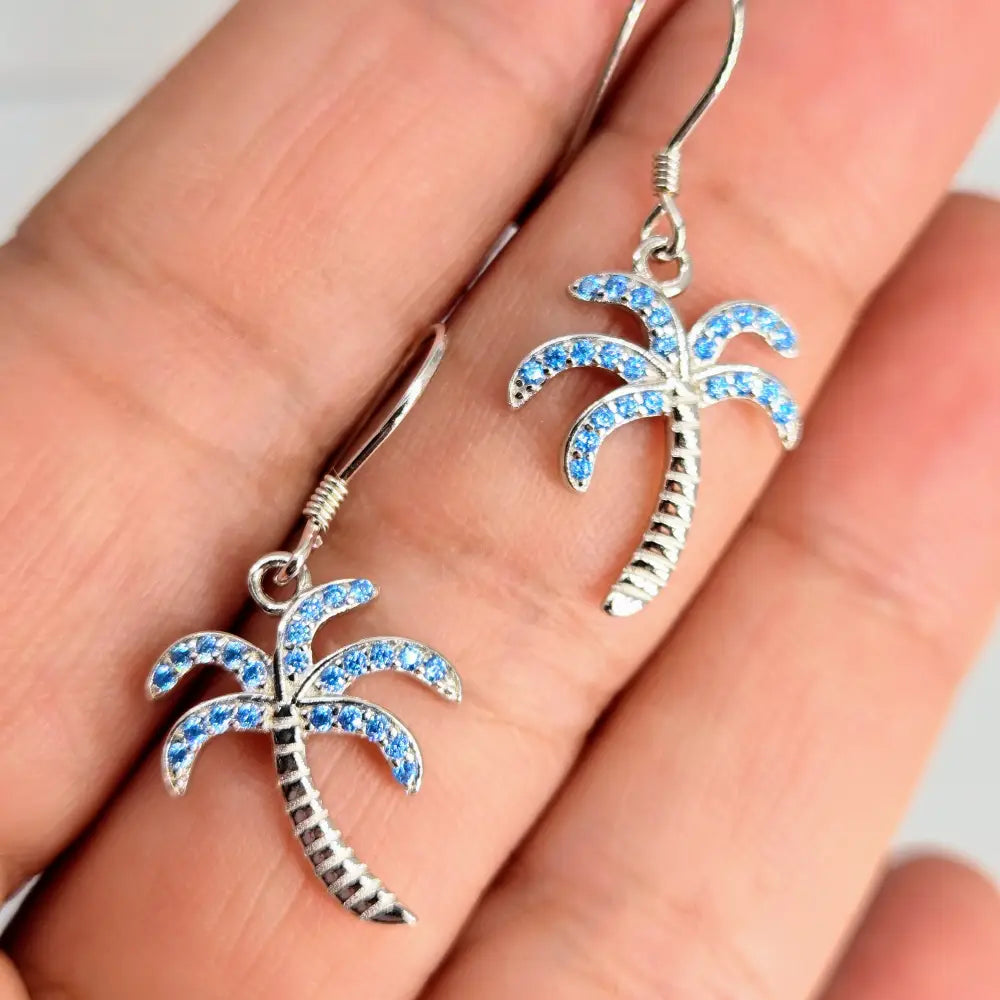 ?BEtween 2 Palms #2’’ 1.25’’ Earrings - Topaz Crystals Anti-tarnish Sterling - Earrings