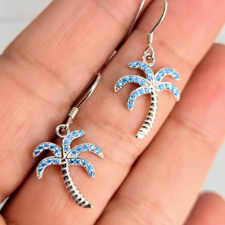 ?BEtween 2 Palms #2’’ 1.25’’ Earrings - Topaz Crystals Anti-tarnish Sterling - Earrings