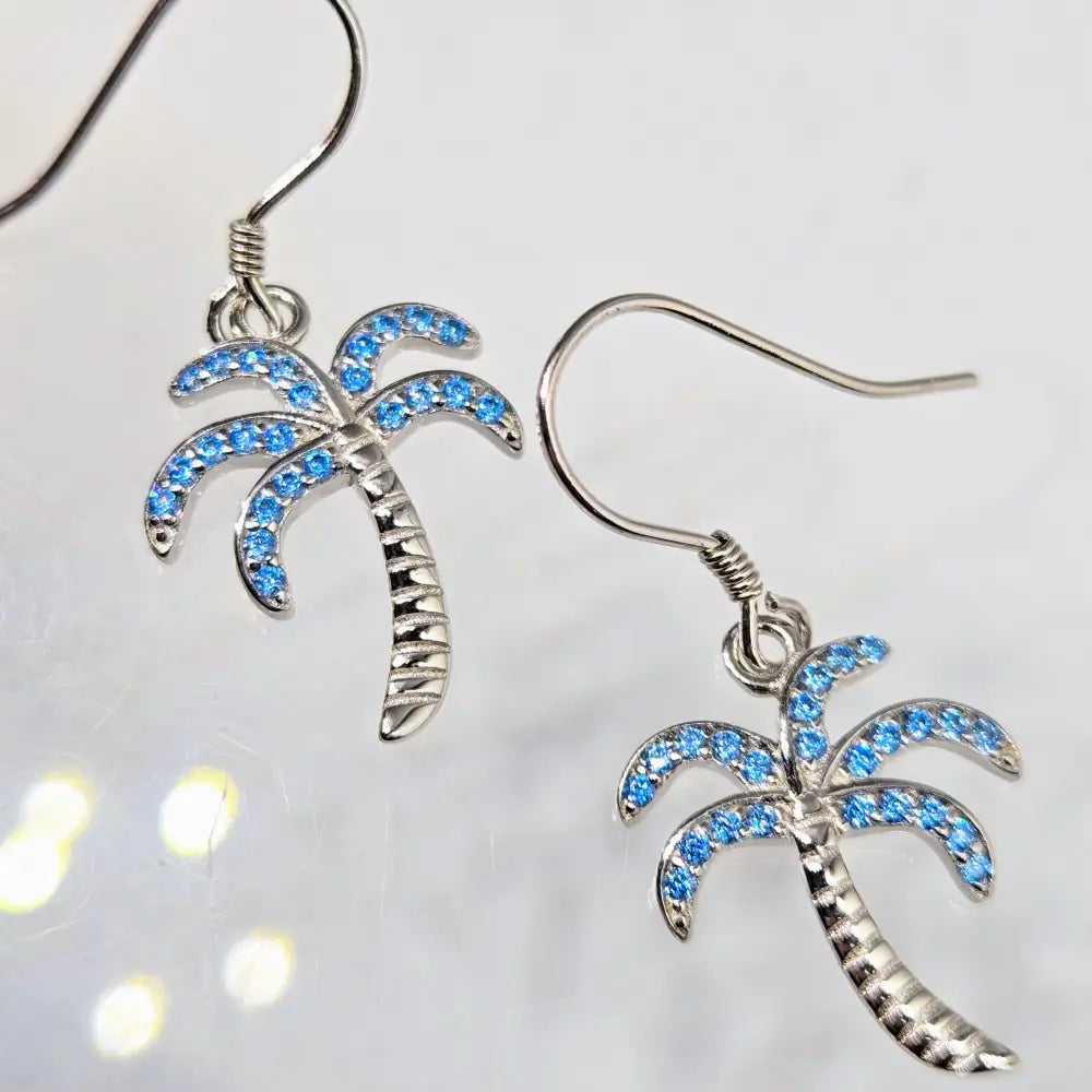 ?BEtween 2 Palms #2’’ 1.25’’ Earrings - Topaz Crystals Anti-tarnish Sterling - Earrings