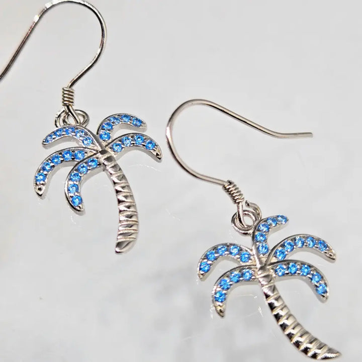 ?BEtween 2 Palms #2’’ 1.25’’ Earrings - Topaz Crystals Anti-tarnish Sterling - Earrings