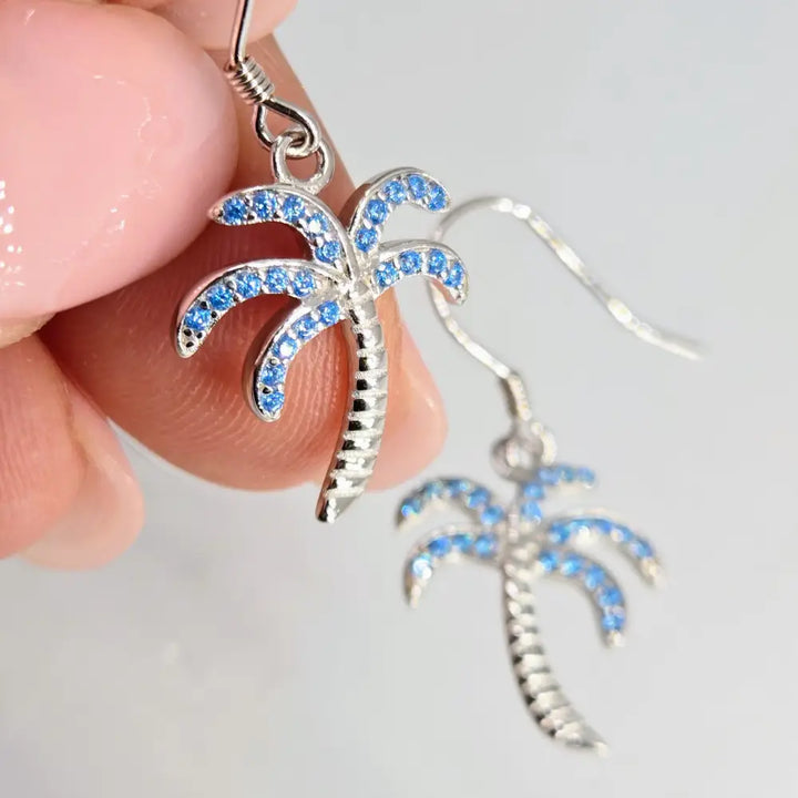 ?BEtween 2 Palms #2’’ 1.25’’ Earrings - Topaz Crystals Anti-tarnish Sterling - Earrings
