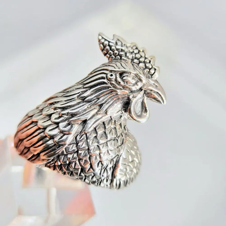 ?BIg Fat Cock-face’ Adj. Sz Ring - Sterling