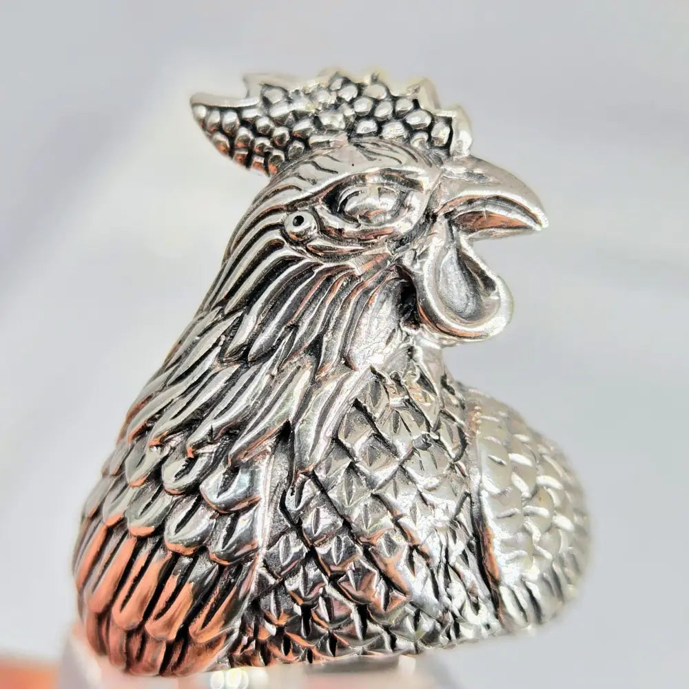?BIg Fat Cock-face’ Adj. Sz Ring - Sterling