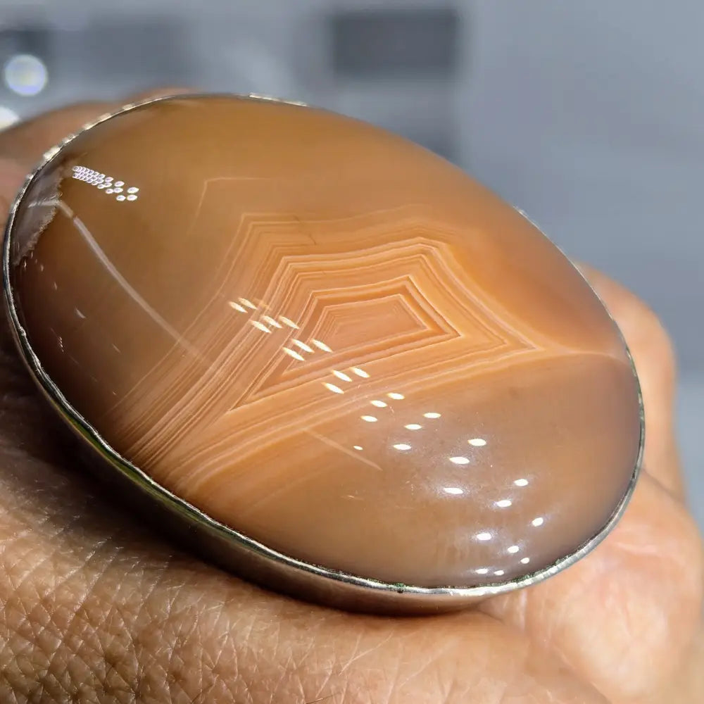 ?BIg Fat Pumpkin Latte’ Adj. Sz Ring - Agate