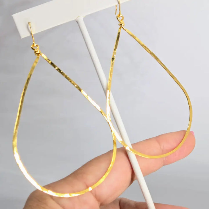 ?BIg Girl Hoops’ 4’’ Earrings- Gold Dipped Brass with Pvd Earwire - Earrings