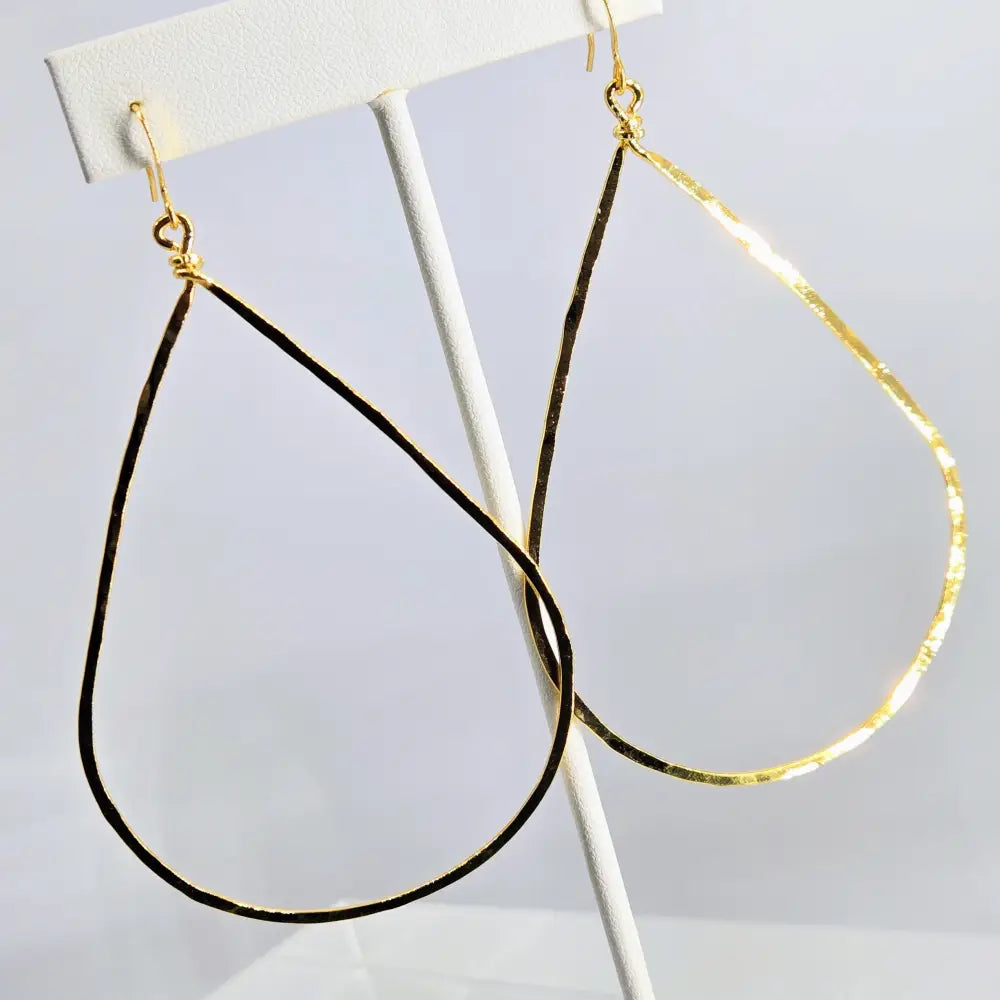 ?BIg Girl Hoops’ 4’’ Earrings- Gold Dipped Brass with Pvd Earwire - Earrings