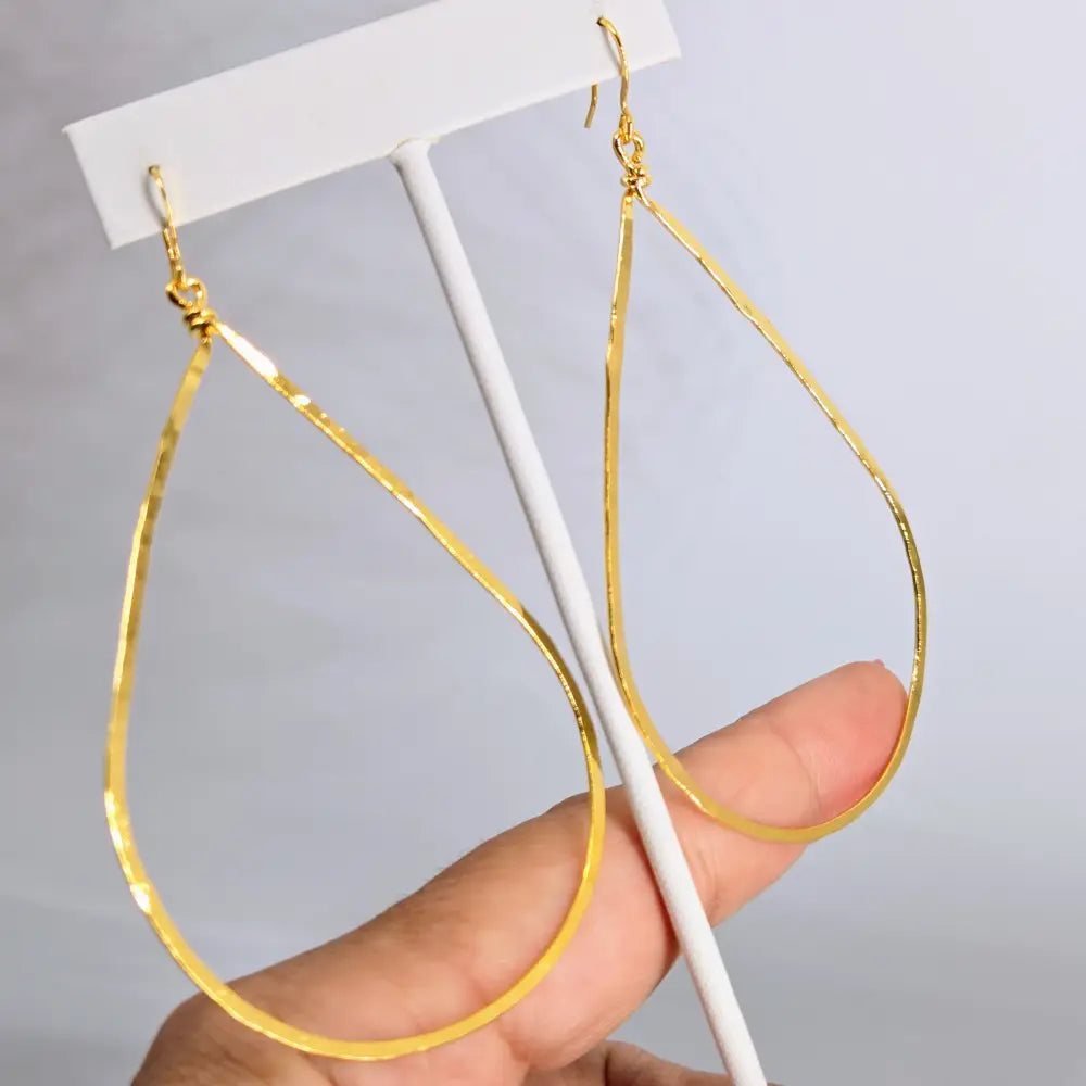 ?BIg Girl Hoops’ 4’’ Earrings- Gold Dipped Brass with Pvd Earwire - Earrings