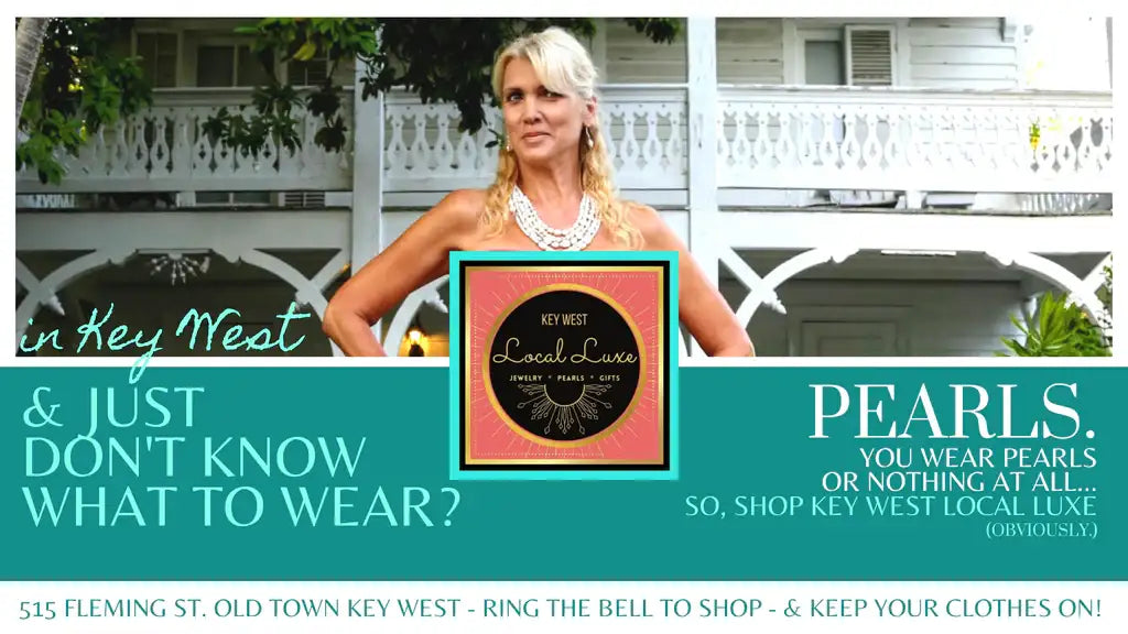 A black and gold circular logo with the text ’key west local luxe’ at its center.