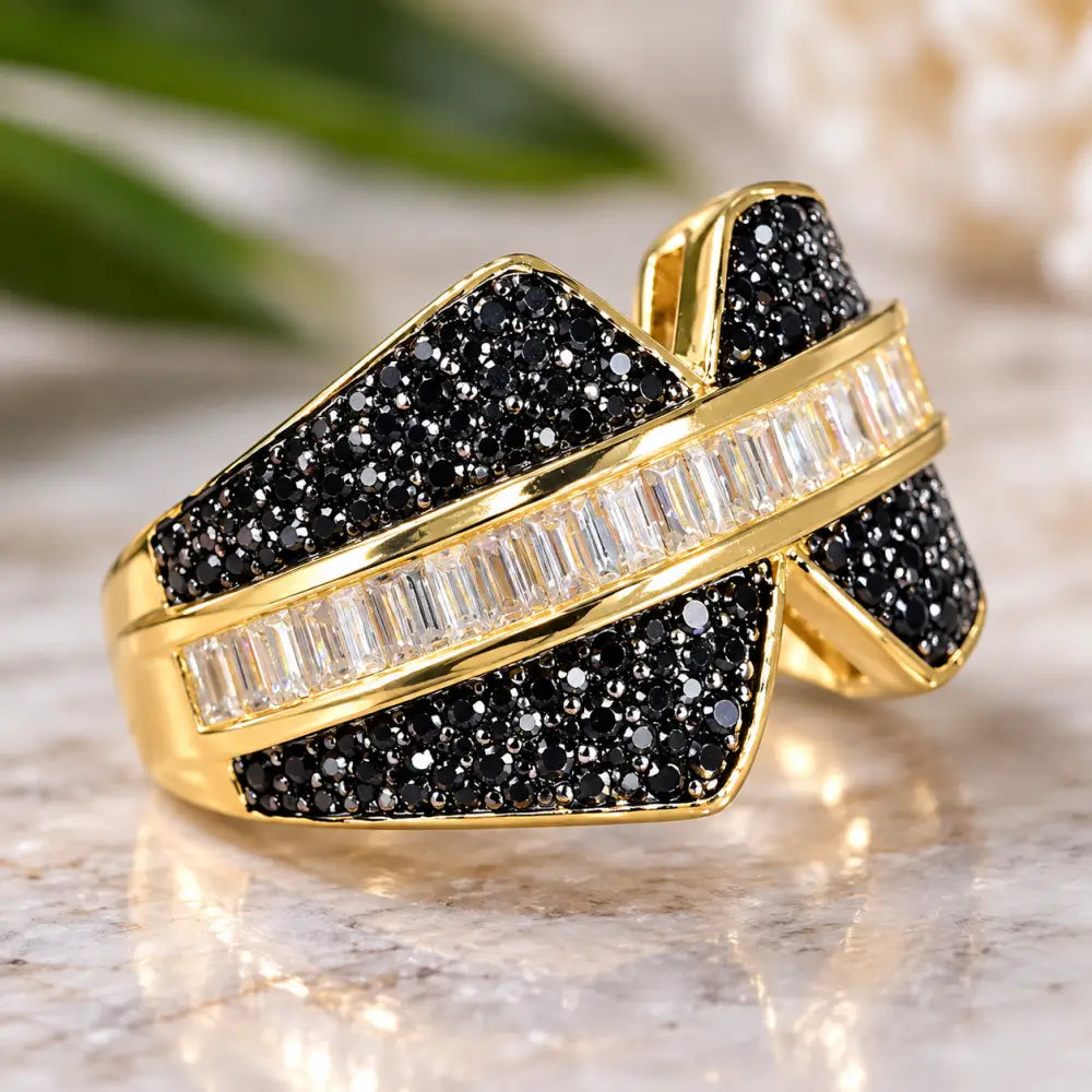 ?BLack Tie Beauty’ Black Spinel & Sapphire Ring - Key West Local Luxe