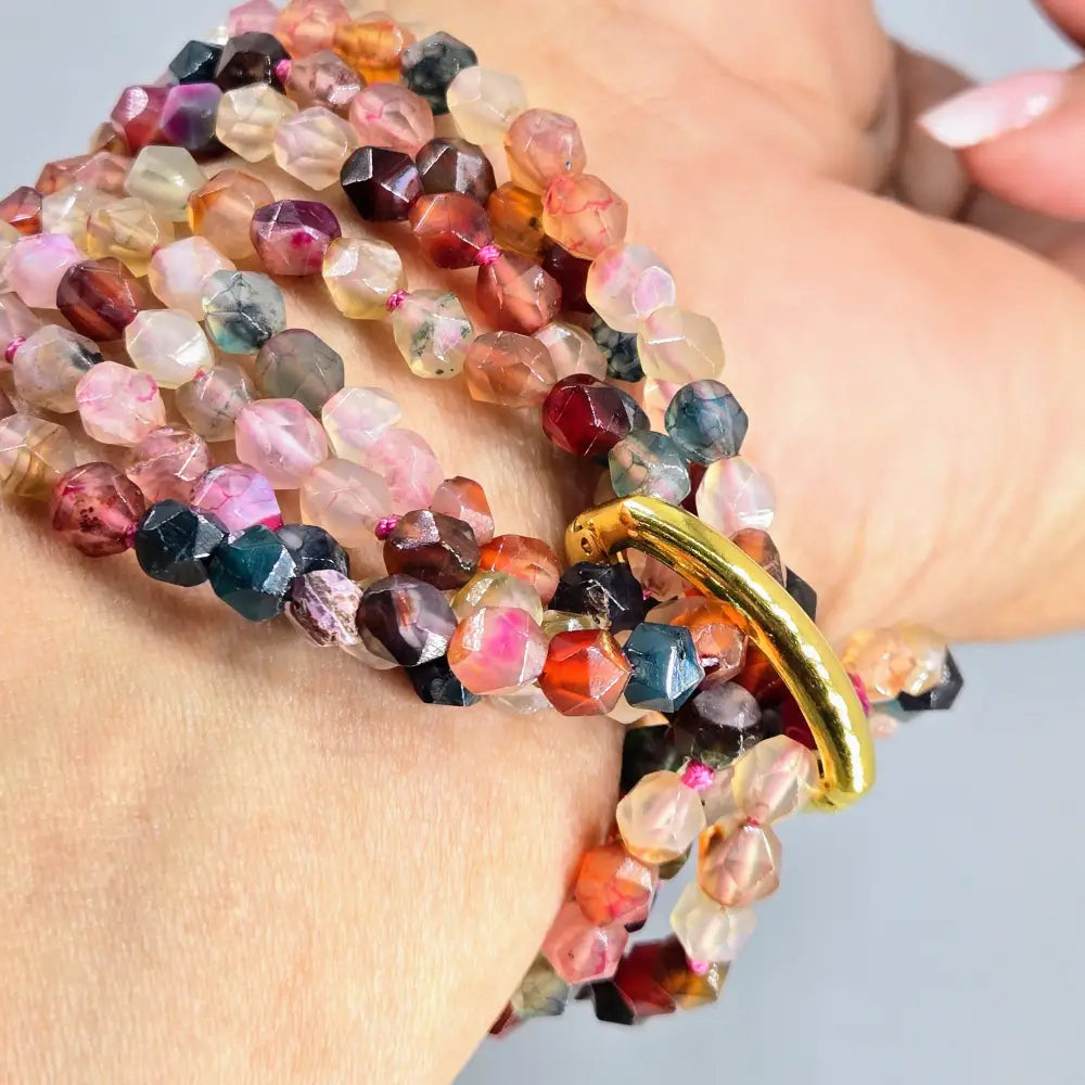 ?BLossoming’ 60’’ Necklace - Agate (enhancer Clip)