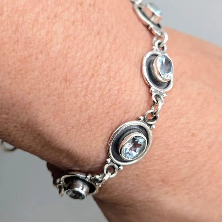 ?BLue Skies’ 7.5’’ - 8’’ Bracelet - Topaz Sterling