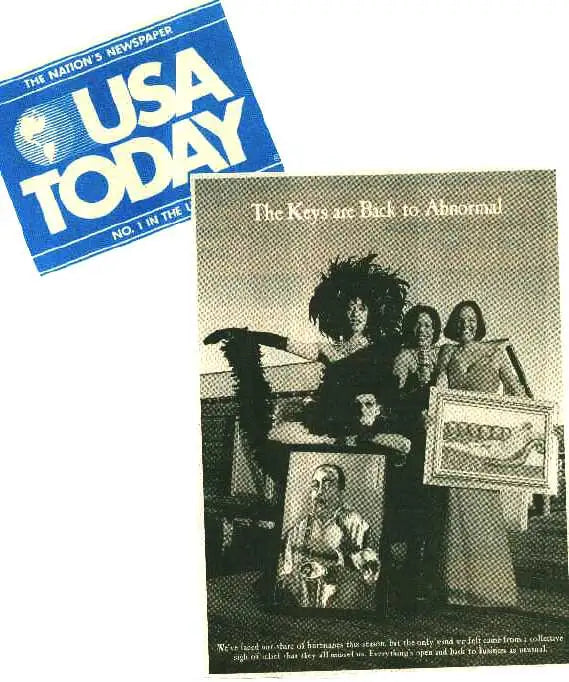 Blue and white usa today newspaper with bold lettering.