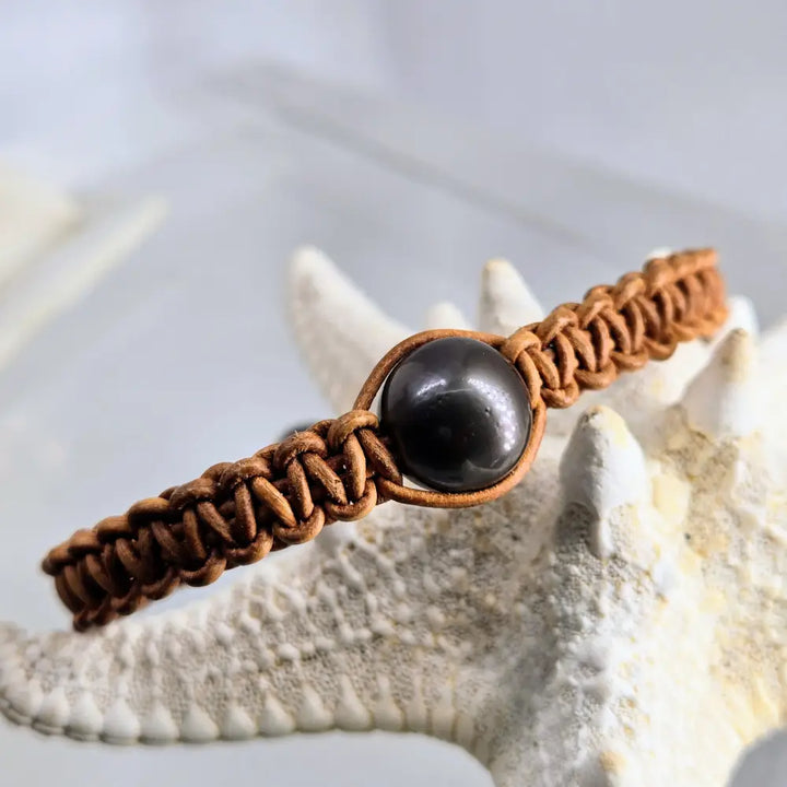 ?BOra Bora & Mora!’ 7.25’’ Bracelets - Tahitian Pearls Leather - Bracelet