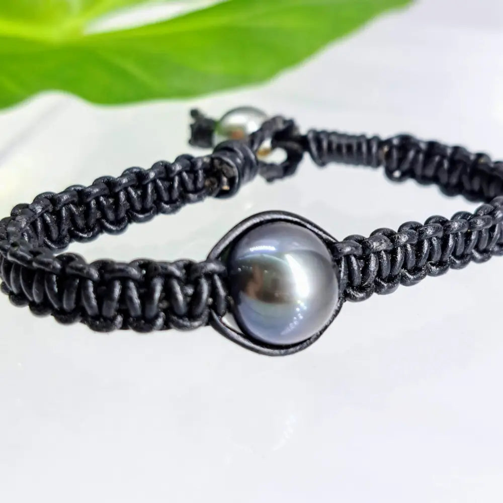 ?BOra Bora & Mora!’ 7.25’’ Bracelets - Tahitian Pearls Leather - Bracelet