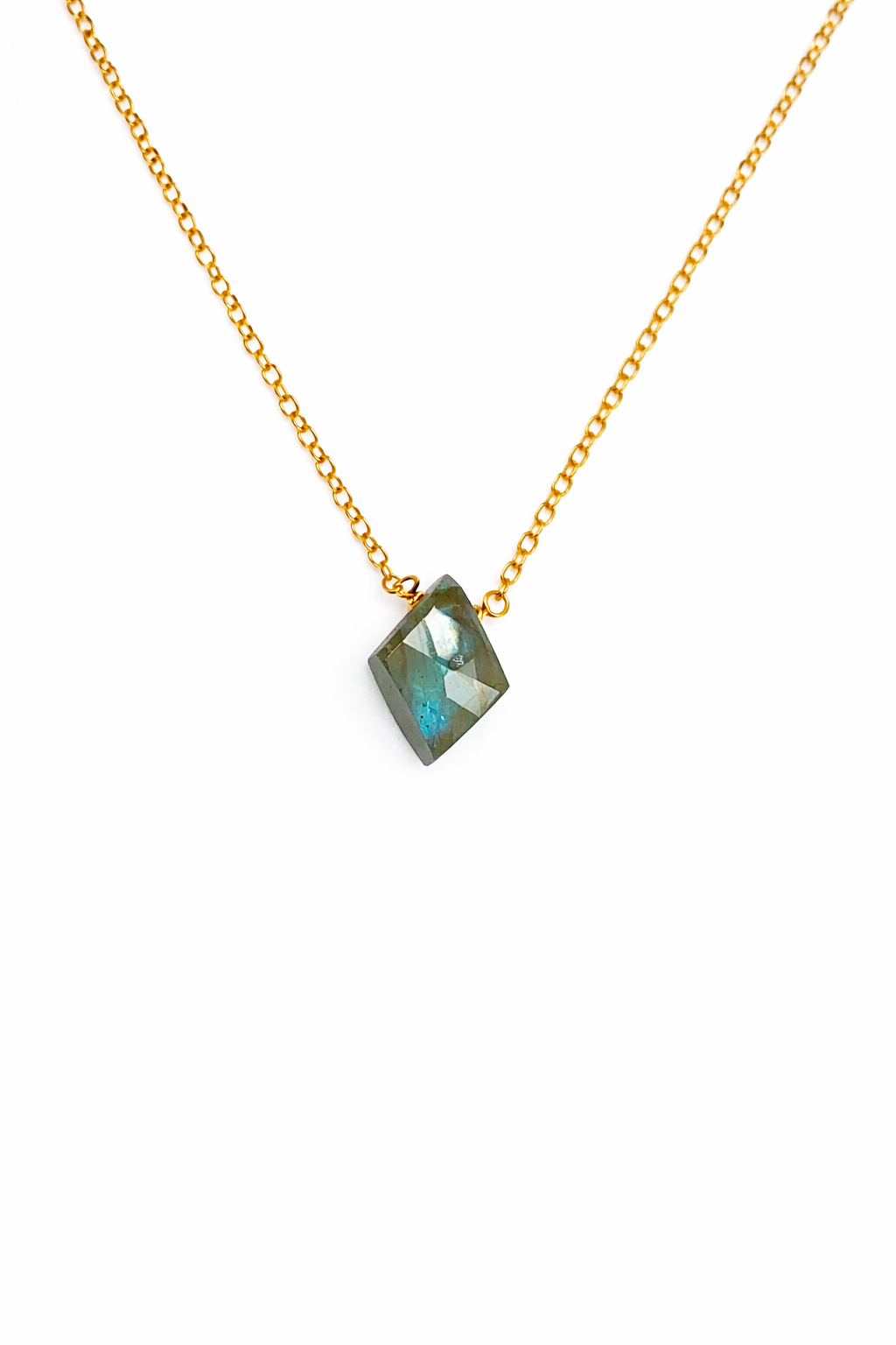 Diamond shaped semi-precious stone necklace - N420 | Key West Local Luxe