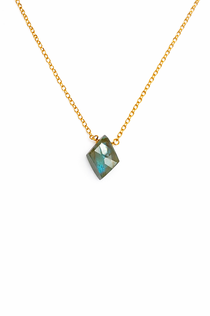 Diamond shaped semi-precious stone necklace - N420 | Key West Local Luxe