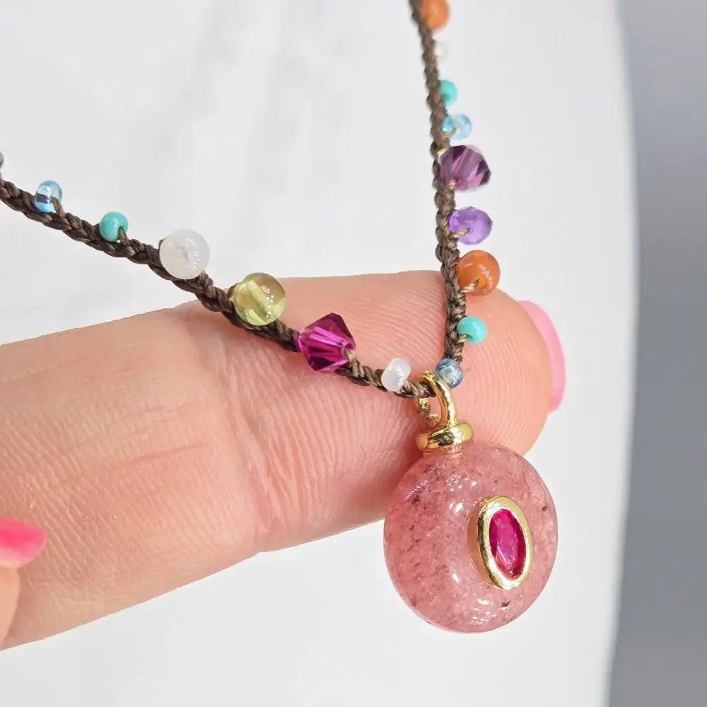 ?CAndy Baby!’ 16’’-18’’ Necklace - Mixed Gems Seed Beads Gold Sterling Findings