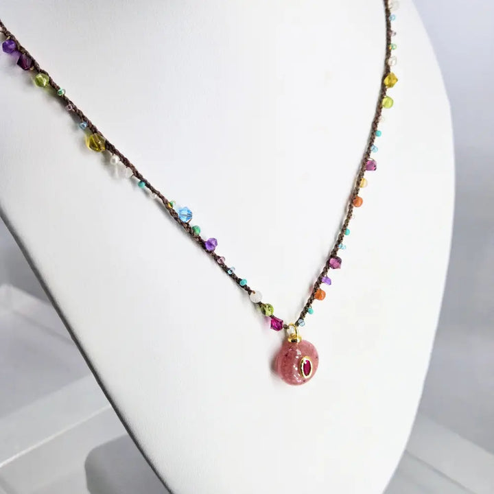 ?CAndy Baby!’ 16’’-18’’ Necklace - Mixed Gems Seed Beads Gold Sterling Findings