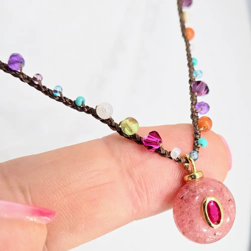 ?CAndy Baby!’ 16’’-18’’ Necklace - Mixed Gems Seed Beads Gold Sterling Findings