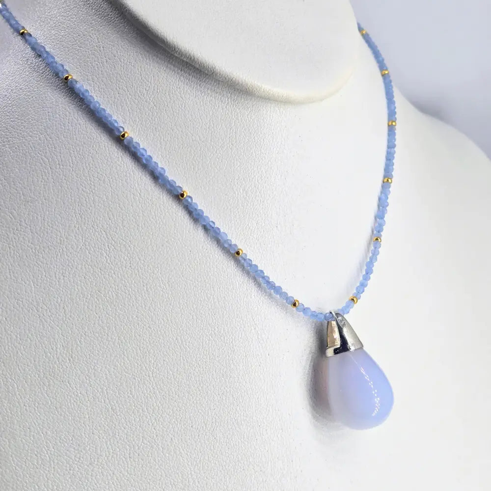 ?CAndy Drop’ Pendant Necklace - Chalcedony Sterling & Gold Plate