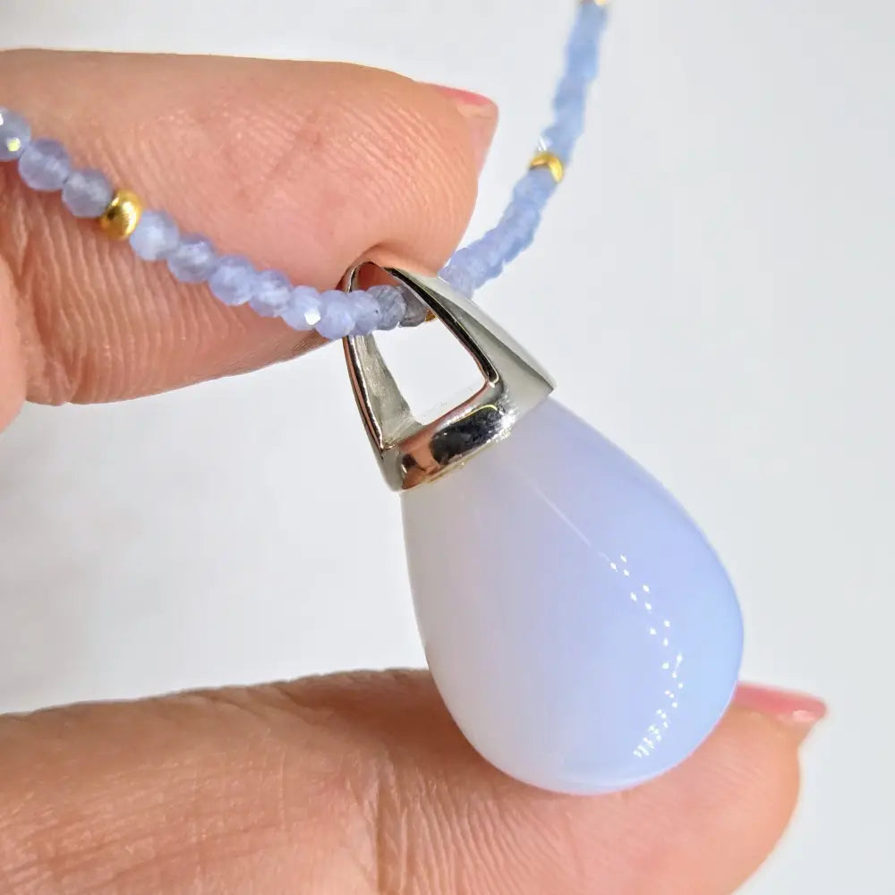 ?CAndy Drop’ Pendant Necklace - Chalcedony Sterling & Gold Plate