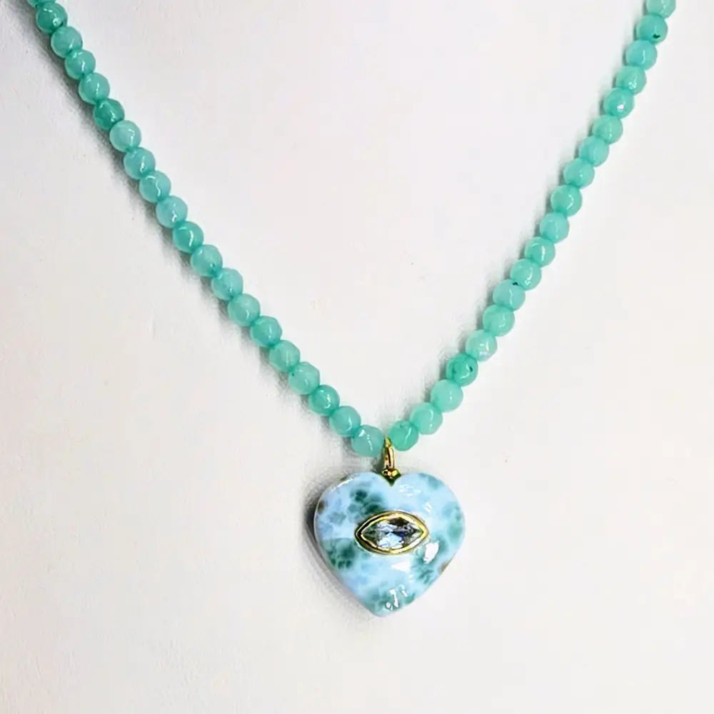 ?CAndy Necklace #14’’ 16’’ - 18’’ - Larimar Topaz Chalcedony Sterling Gold