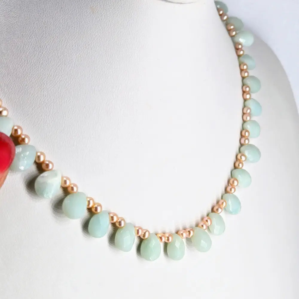 ?CAndy Necklace #26’’ 18’’ - Amazonite Pearls Sterling Findings