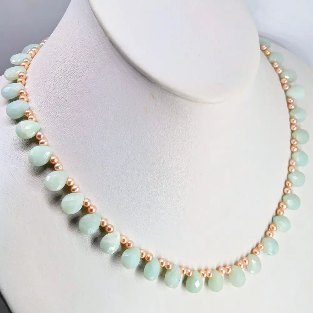 ?CAndy Necklace #26’’ 18’’ - Amazonite Pearls Sterling Findings