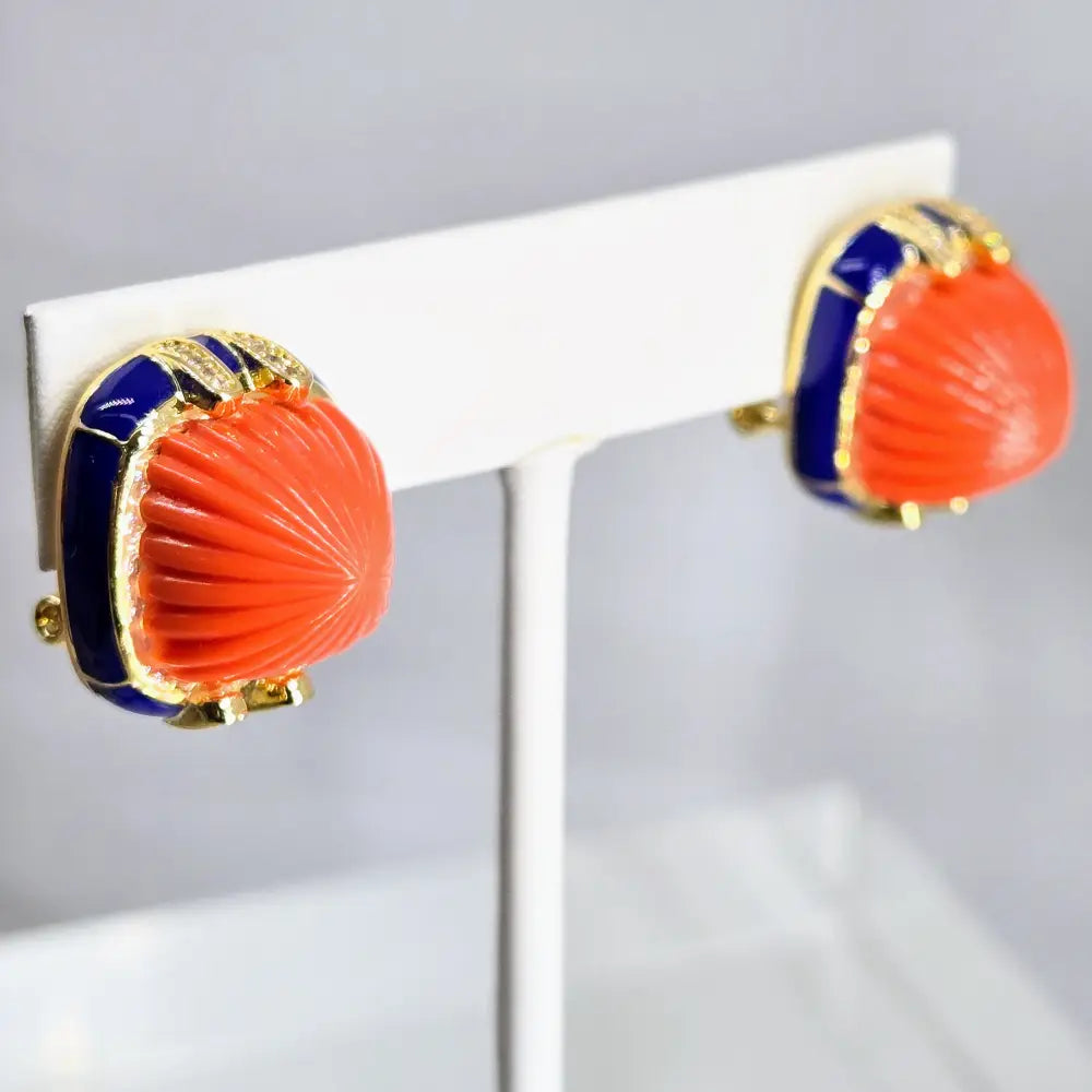 ?CAn’t Elope’.75’’ Earrings - Zircon Resin Enamel Gold-plated Jewelers’ Brass